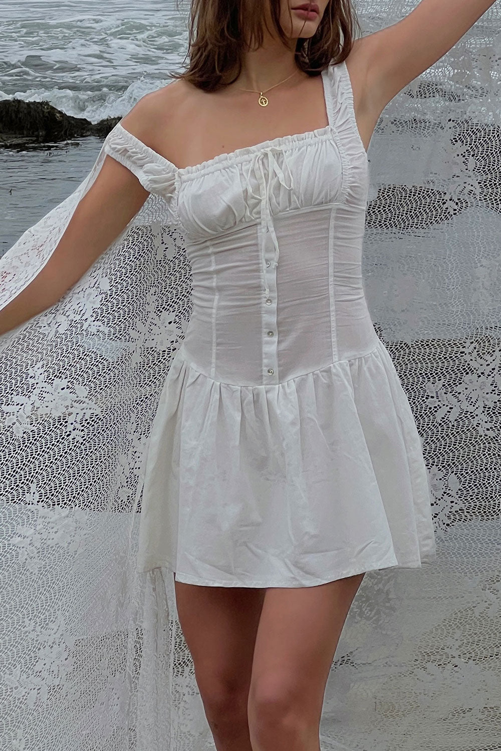 Christa Ruffle Mini Dress - Sunrose - Image 6