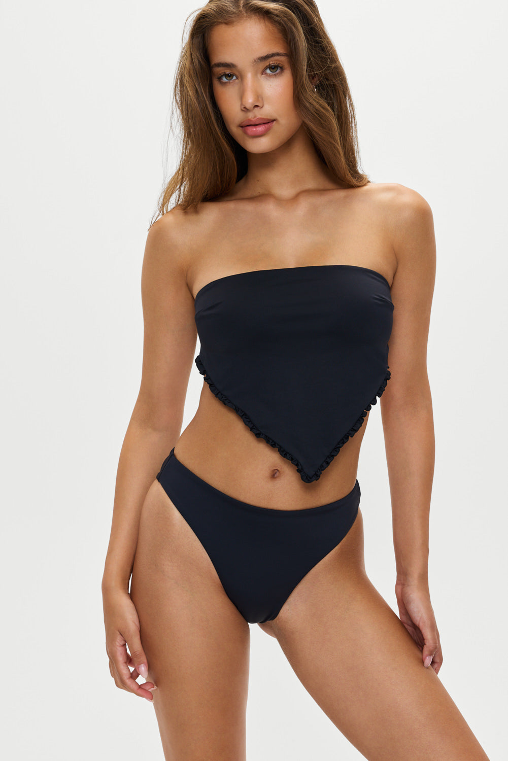 Beck High Waisted Bikini Bottom - Black - Image 2