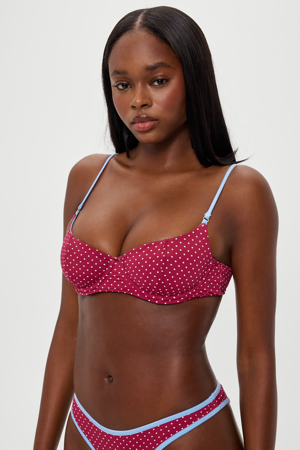 Cola Polka Dot Bikini Top - Tuscany - Image 2