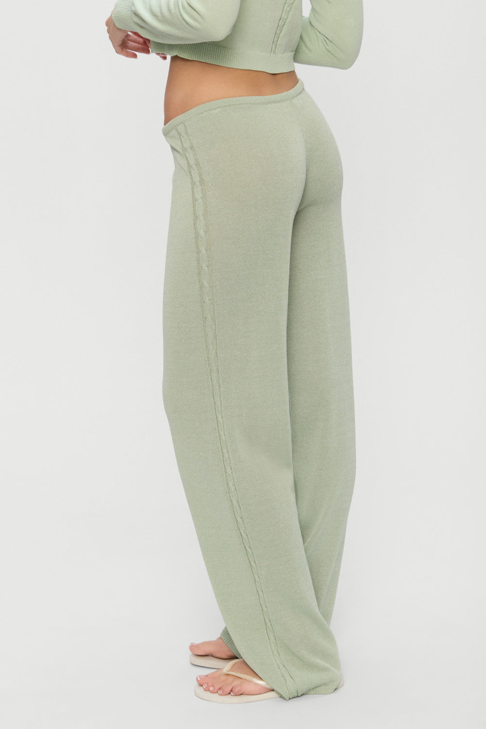 Ela Low Rise Knit Pants - Eucalyptus - Image 5