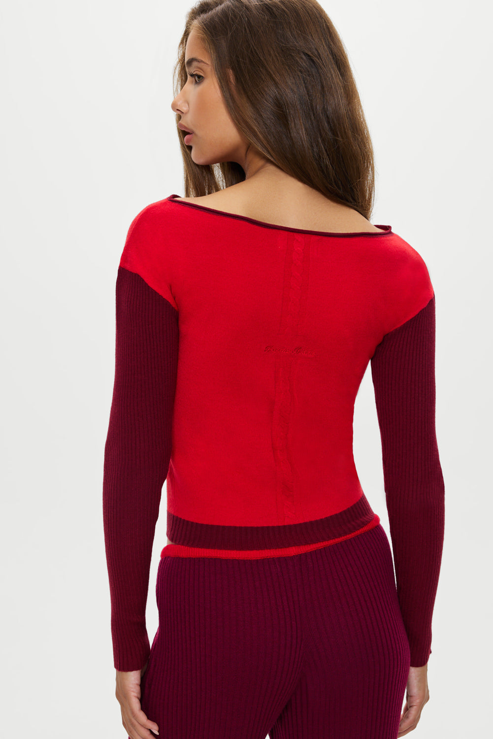 Vail Off The Shoulder Knit Shirt - Ember - Image 4