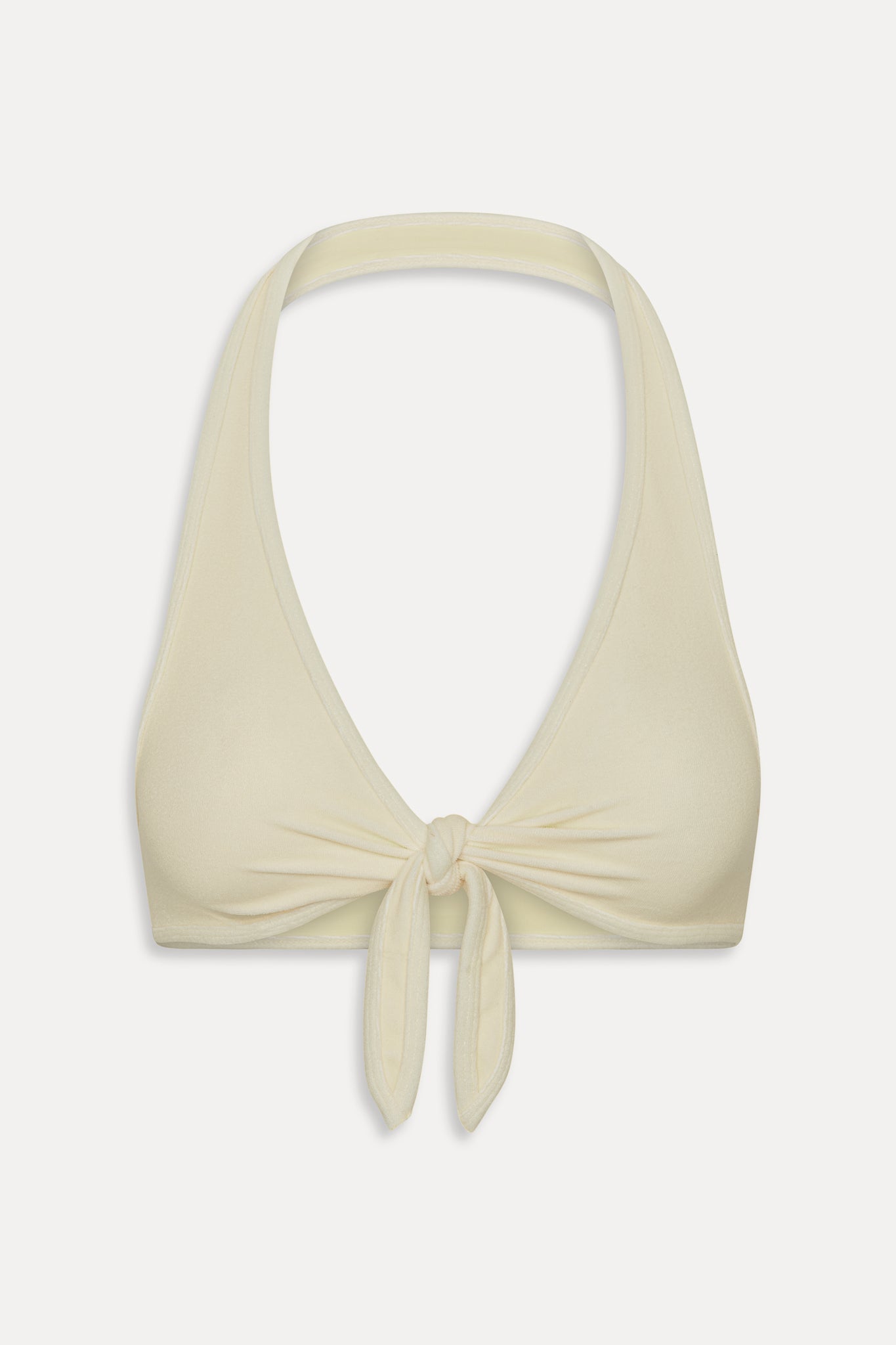 Jayne Terry Halter Bikini Top - Lemon - Image 3