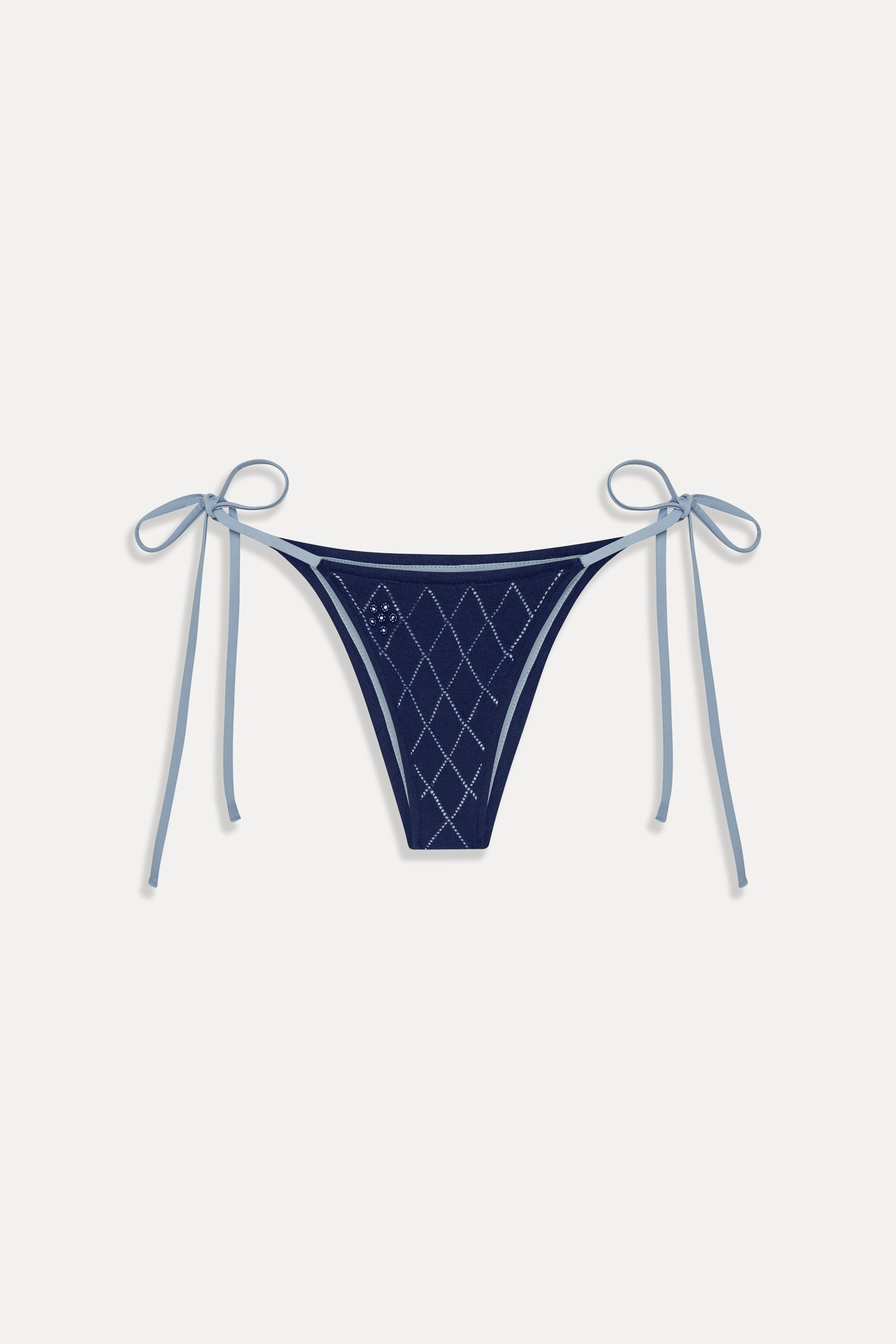 Mackenzie Cheeky String Bikini Bottom - Diamond Stitch - Image 3