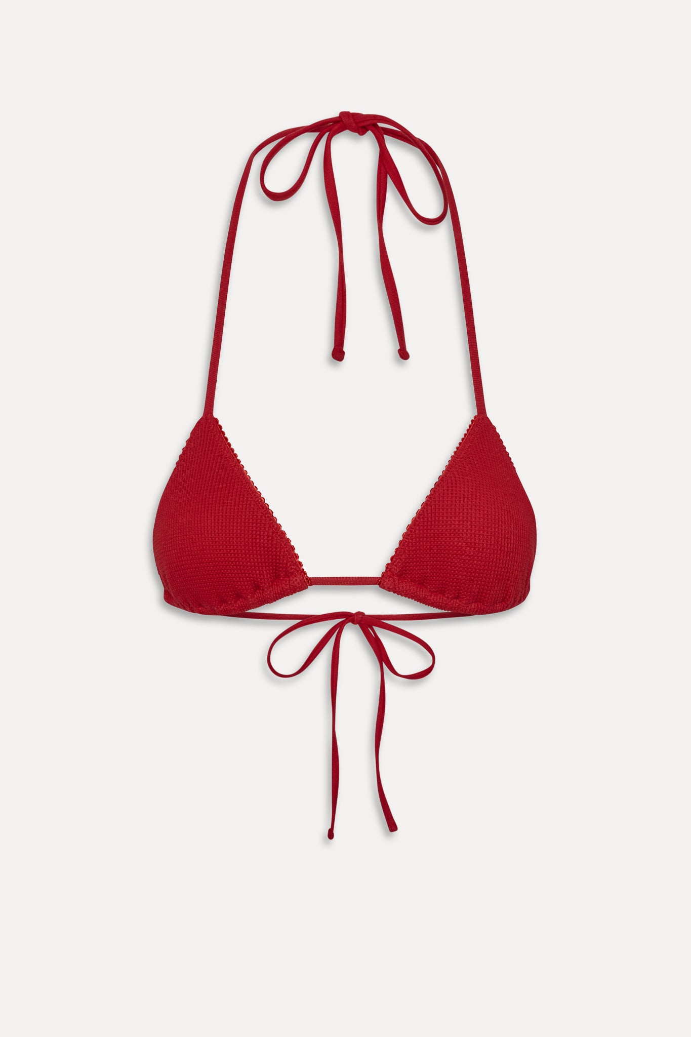 Nick Triangle Halter Bikini Top - Strawberry Red - Image 3
