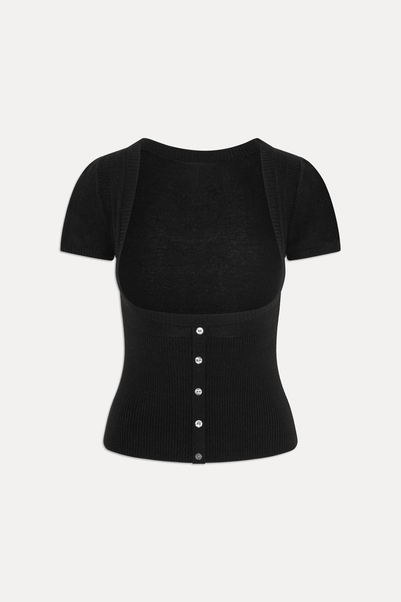 x JENNIE Sofia Knit Top - Black - Image 3