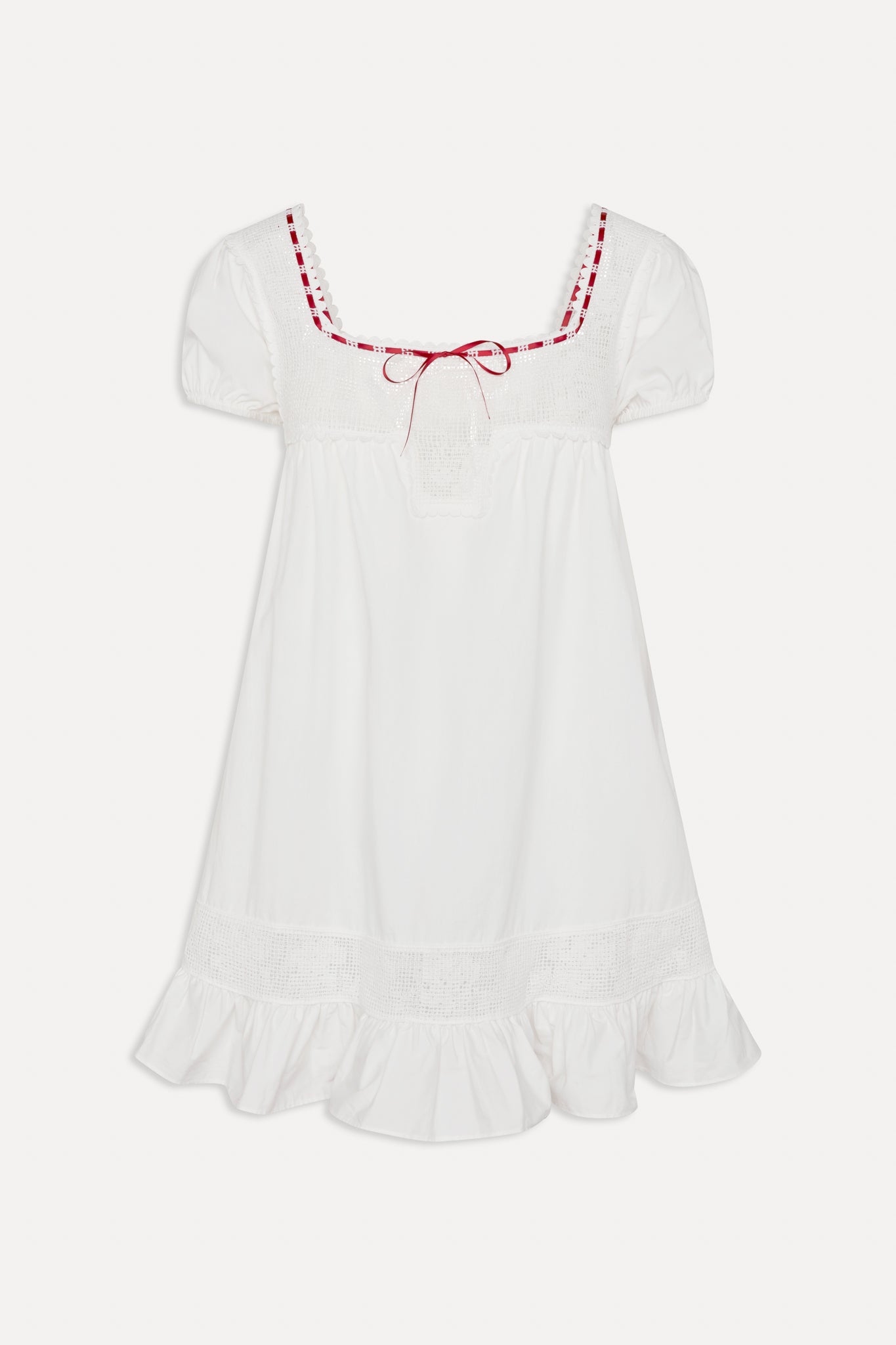 x BELLA HADID Western Poplin Mini Dress - White - Image 3